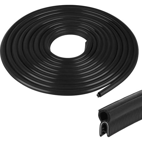 Joint de Porte de Voiture en Caoutchouc, 6m, Joint d'Étanchéité Universel de Coffre Voiture en EPDM sans Colle pour Caravane, Camion, Garage, Machine, Noir (1/5)
