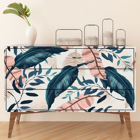 Stickers meuble - Feuilles - 100 x 200 cm - Adhésif + Protection MATE (1/3)