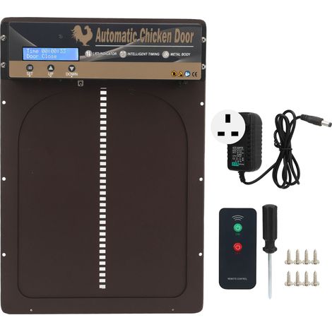Porte Automatique pour Poulailler avec Détecteur de Lumière, Programmable et Télécommande - Sécurité Avancée pour Volailles 100‑240V (1/5)