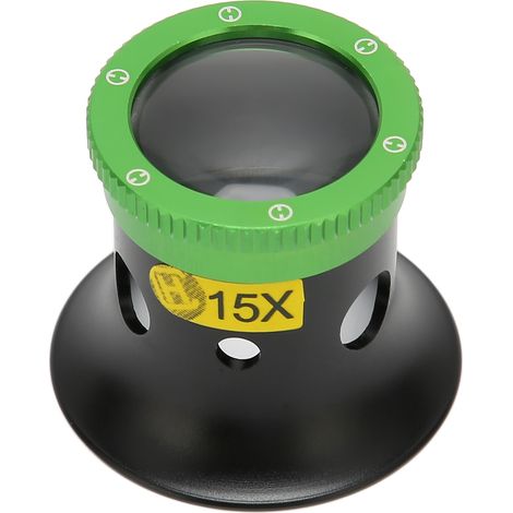Loupe d'inspection portable 15X en saphir pour horloger et bijoutier, idéale pour l'examen des pierres précieuses, pièces de monnaie, timbres et roches. (1/5)