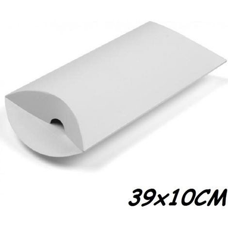 TrAdE Shop Traesio - Set 10 Bomboniere Scatola Bianco Busta 39x10cm Carta Lucida Portaconfetti Regalo Matrimonio -