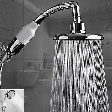 Pommeau de douche haute pression grand format chromé, puissant et économe en eau (1/5)