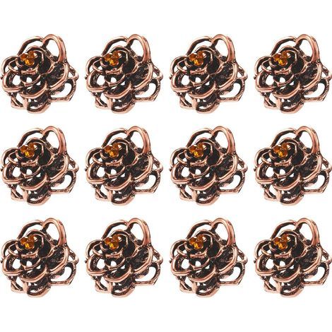 Pinces à cheveux vintage en forme de rose, pinces à cheveux en métal antidérapantes pour filles et femmes (lot de 12) (1/5)