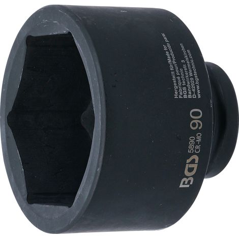 BGS  Vaso  de impacto  hexagonal  interior  cuadrado  25  mm  (1")  SW  90  mm  -  5890 (1/4)