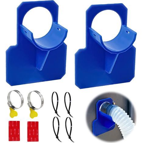 2Pcs Supports de Tuyau de Piscine en Plastique Support pour Tuyau d'eau de Piscine pour Piscine Hors Sol,avec 2 Colle et 4 Serre-Câbles,Empêche Le Tuyau de Tomber Résistant auax Rupture (1/5)
