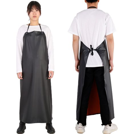 Tablier imperméable pour hommes, à bretelles réglables, en caoutchouc épais résistant à l'huile, tablier de protection pour atelier industrie