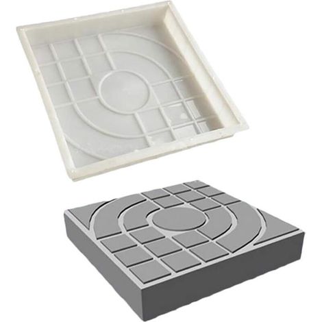 Moule à pavés pour brique, béton, pierre, carré, pour dalles, jardin, pelouse, trottoirs, allées, chemins de rue, 25 x 25 cm