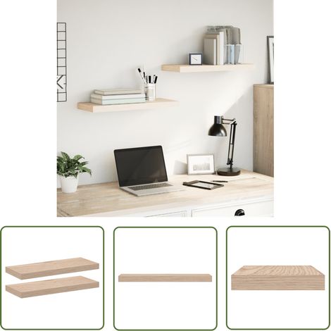 vidaXL Schweberegale 2 Stk. 60x23,5x4 cm Holzwerkstoff (1/5)