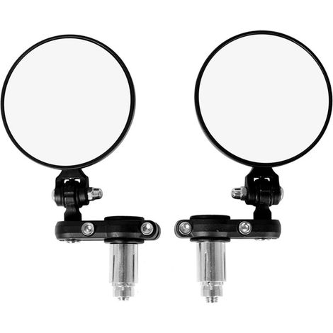 Un par de espejos retrovisores universales para manillar de motocicleta, espejos laterales redondos convexos plegables, compatibles con scooters Honda. (1/3)