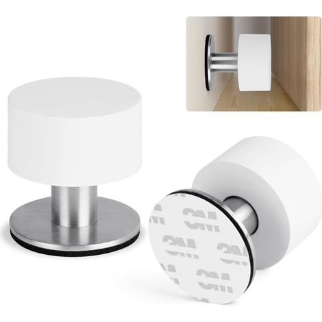 Türstopper, 2er-Set selbstklebende Türstopper, Türstopper aus Edelstahl, Türstopper mit stoßdämpfendem Gummi, für Küche, Schlafzimmer, Büro (1/5)