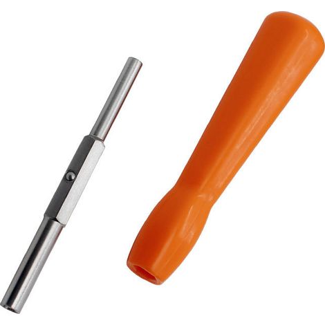 Outil de démontage pour consoles de jeux GBA/NGC/N64/SFC/Wii : tournevis à douille 2 en 1, embouts de tournevis orange interchangeables 2 en 1 (3,8 mm, 4,5 mm, 75 mm), 2 embouts orange (1/5)
