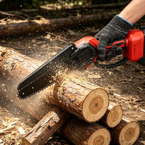 FLITI Mini Cordless Chainsaw 6 inch/4 inch, Lightweight, One-Hand Operation, 2 x 20V 1.5Ah Lithium-Ion Batteries, Tree Pruning, Wood Cutting (1/5)
