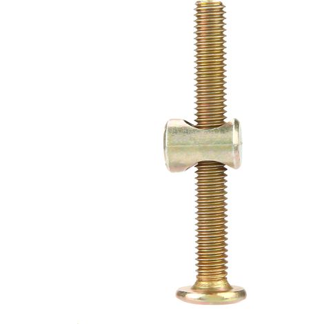 Lot de 10 boulons à tête cylindrique M6 en acier au carbone de 50 mm pour meubles, avec écrous cylindriques de 6 mm. (1/5)