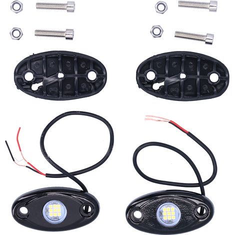 Paire de Feux de Châssis LED Blancs 9 Diodes IP68 Éclairage Bas de Caisse Universel Auto Camion Quad SSV VTT (1/5)
