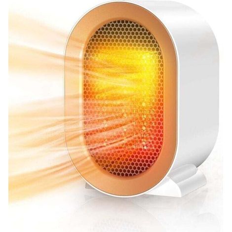 Chauffage d'appoint, Radiateur Electrique 800/1200W, Mini Chauffage Soufflant Ceramique, Protection Contre Surchauffe & Anti-Basculement, 2 Modes de Chauffage, Salle de Bain Maison Bureau (1/4)