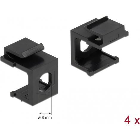 Delock Cubierta Keystone negro con 8,0 mm de agujero 4 piezas