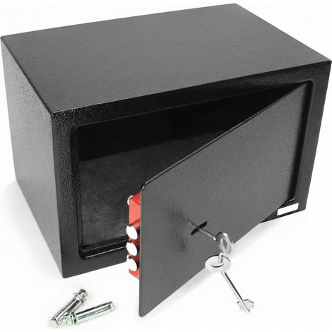 Petit Coffre-Fort 31x20x20 cm - Serrure à Panneton Triple - Construction en Acier Robuste- pour les Espèces/Bijoux/Téléphone/Objets de Valeur (1/5)