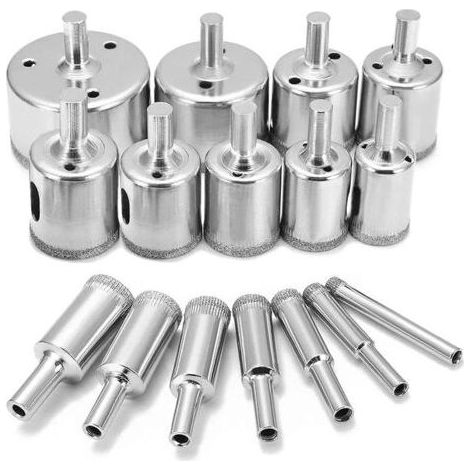 Ahlsen Foret de Diamant, Scies Cloches pour Verre 6-50mm pour Revêtement Diamant, Acier au Carbone pour Verre, Céramique, Porcelaine, Carreaux de Céramique, Marbre (16PCS) (1/5)