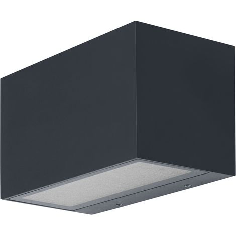 OSRAM SMART+ WiFi Brick Large Applique LED Murale Haut/Bas Gris foncé, 14W, 600lm, RGB+W 3000K, WiFi, Alexa, IP44 Extérieur