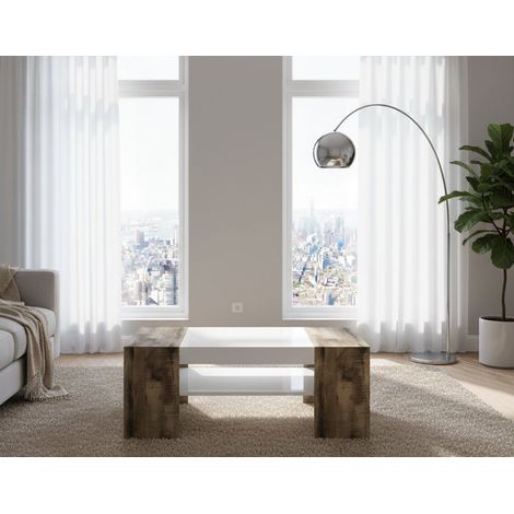 Tavolino da Salotto - un Vano Impermeabile, Bianco Lucido, -, 110x60x40h cm Sincelejo