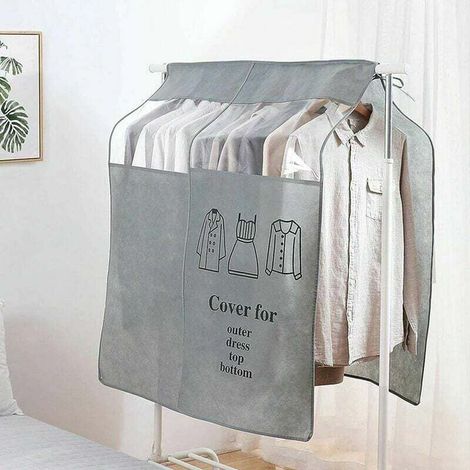 Housse de protection anti-poussière 90 × 110 cm housse universelle pour vêtements (gris) (1/3)
