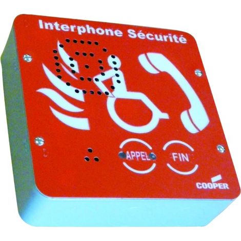 Nugelec NUG36100 Interphone de sécurité conventionnel pour EAS de couleur rouge - Gamme VoCALL5