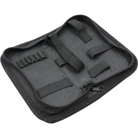 Sacoche de rangement pour outils, robuste et imperméable, en toile Oxford, pour électricien, menuisier, mécanicien, kit de réparation de montres, avec fermeture éclair, enrouleur, poches zippées et ro