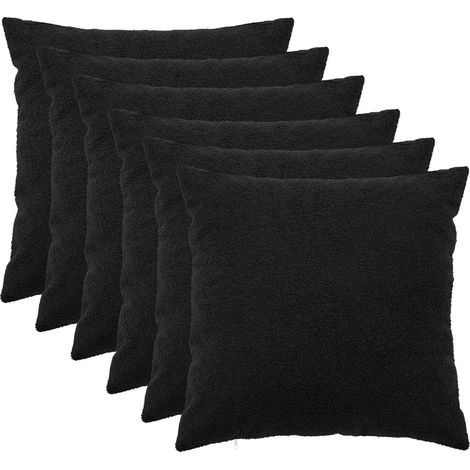 Cushion Cover 6 pcs HEERLEN Black 55 x 55 cm Bouclé vidaXL