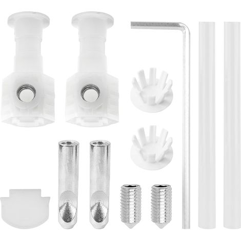 Fixation pour WC, Kit de Vis de Fixation Universel pour WC Suspendu, Accessoires pour L'installation de WC, Kit de Fixation pour WC Suspendu avec Clé de Serrage (Weiß) (1/3)