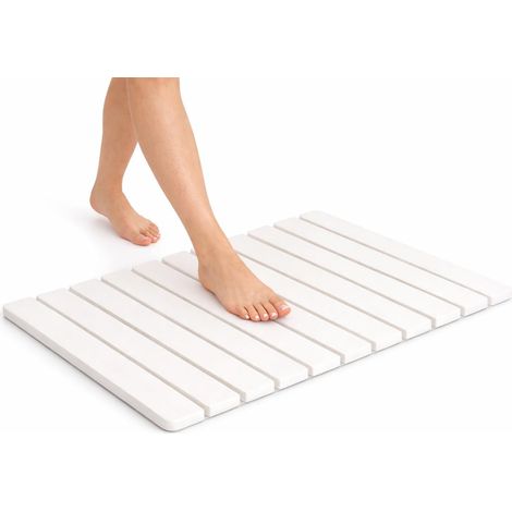 Alfombrilla plegable de diatomita de 60 x 39 cm – Secado ultrarrápido y antideslizante – Mantiene secos el baño y la cocina – Ideal para familias