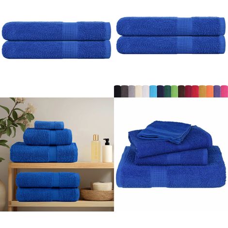 vidaXL Saunatücher 2 Stk. Blau 80x200 cm 360 g/m² 100% Baumwolle (1/5)