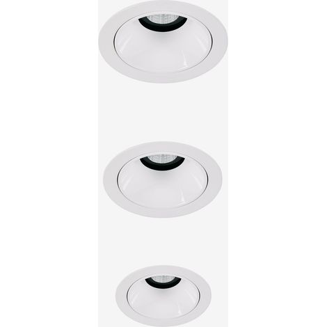 Pack de 3 downlights LED encastrables avec cadres ronds Ø7 cm en aluminium Luisiana SKLUM Blanc (1/5)