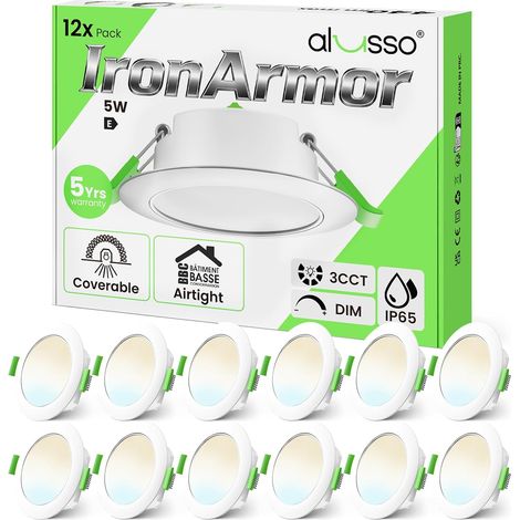 Spot Encastrable LED Métallique 230V Dim, Plafonnier Salle de Bain (1/5)