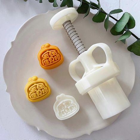 Tampon à gâteaux de lune en plastique sur le thème du Nouvel An chinois, moule à gâteaux de lune, accessoires de pâtisserie (1/4)