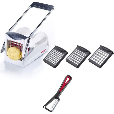 Westmark Affetta-patate, Set con pelapatate, 3 inserti per frutta e verdura, Easy Stix e pelapatate Gallant, 118022E6 (1/5)