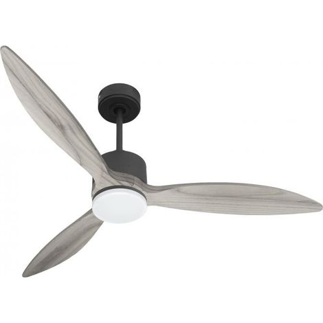 Modulo slim - Super destratificateur et ventilateur DC 132 cm Gris basalte pales bois gris avec Lumière 25 à 35 m² (1/5)