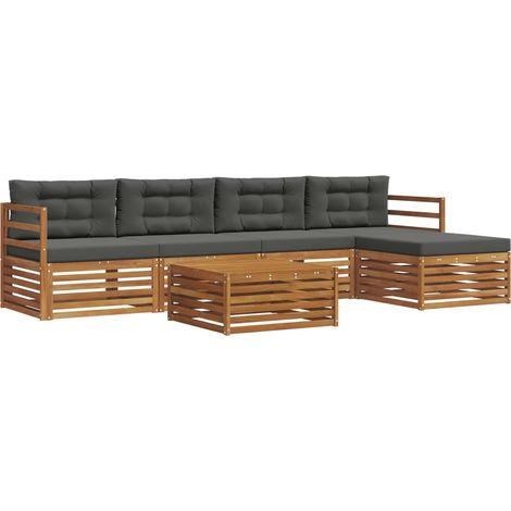 Outdoor Sofa Set with Cushion 6 pcs Natural and Anthracite vidaXL (1/5)