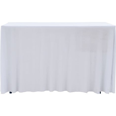 Maison Exclusive - Copertura Elastica per Tavolo con Gonna 2pz 120x6,5x74cm Bianco