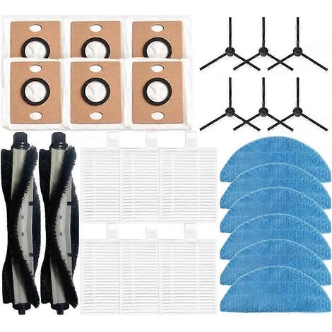 Un ensemble d'accessoires de 26 pièces compatible avec l'aspirateur ILIFE A30 Pro, comprenant une brosse principale de rechange, des brosses latérales, un filtre, une serpillière et un sac à poussière (1/5)