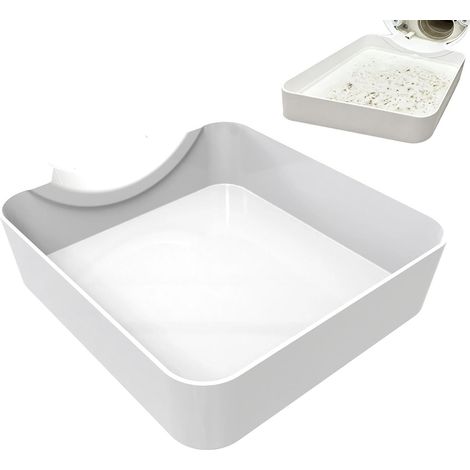 Sollbry 1 pièces Bac d'égouttement machine à laver,bac égouttage anti-fuite, collecteur eauAvec Entonnoir, Plateau De Lavage À Chargement (16,6×17×4.5cm) (1/5)