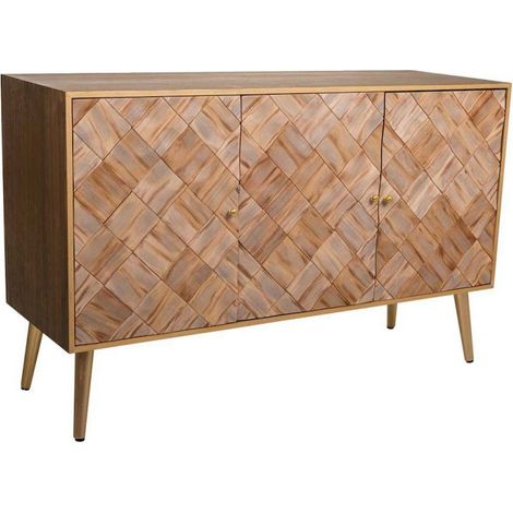 Buffet en bois paulownia avec trois portes style naturel - Bois naturel marron clair (1/5)