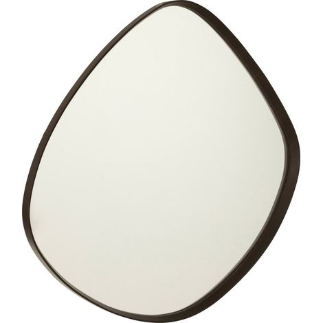 Miroir mural abstrait bois marron foncé design contemporain - Marron foncé bois élégant (1/5)