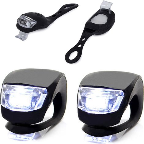 Feu de velo 2 led feu avant 2pcs silicone water resistant