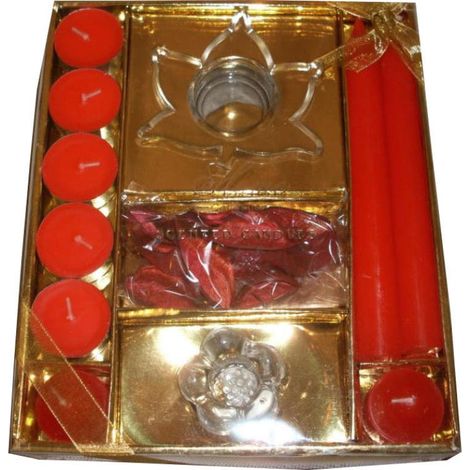 Set de regalo de velas Red Celebrations: 6 piezas en un atractivo empaque.