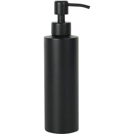 Distributeur de Savon Noir. Bouteille à Pompe Distributrice de 350ml Facile à Presser. Distributeurs de Savon et de Lotion en Métal Antirouille