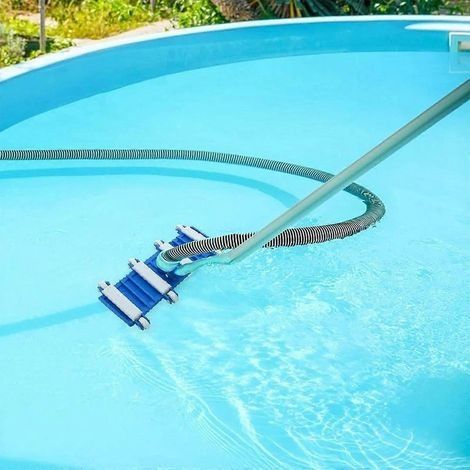 Tête d'aspirateur de piscine avec roues, poignée amovible et réglable, outils de nettoyage (1/5)