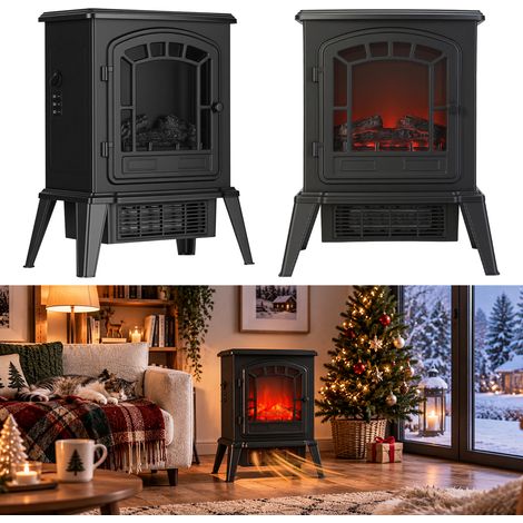 TolleTour Elektrischer Kamin 900/1800 W mit PTC-Heizelement und LED-Flamme (1/5)