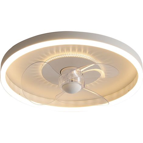 Ventilador de techo LED regulable con control remoto por aplicación, 6 velocidades, color blanco, 40 cm. (1/5)