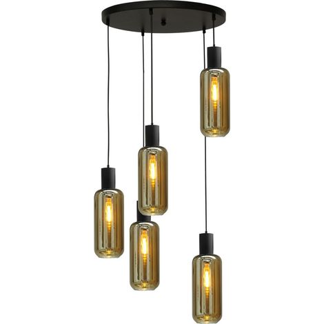 Lampe suspendue Bounty 5 lumières noir - 2472-05-05-50-5-5 (1/3)