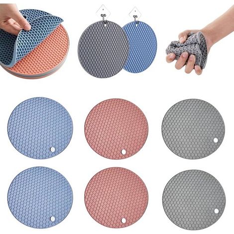 Sottobicchieri rotondi in silicone neri, confezione da 12 pezzi (1/5)